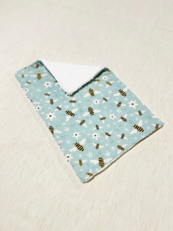 Blue/bee burp cloth