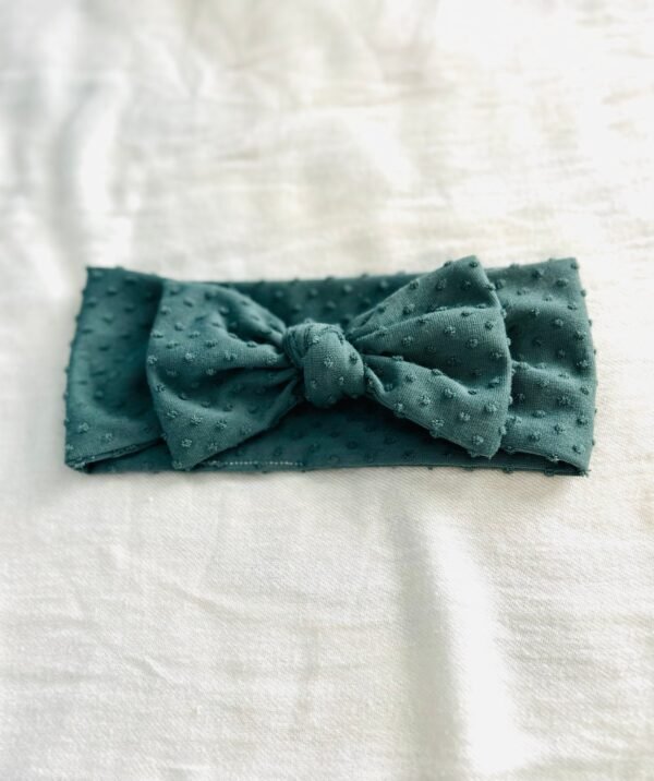 Blue Swiss dot headband