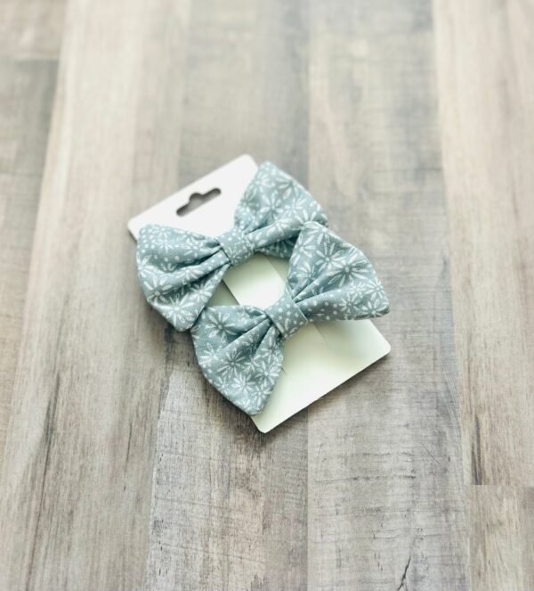 Blue floral matching bows