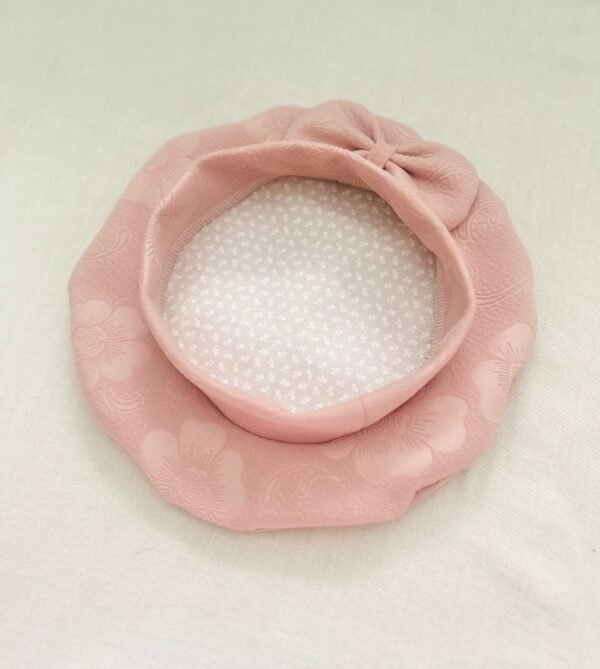 Pink floral hat w/ bow - Image 2