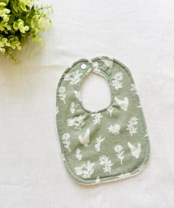 Green floral bib