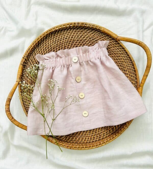 Light pink paper bag skirt