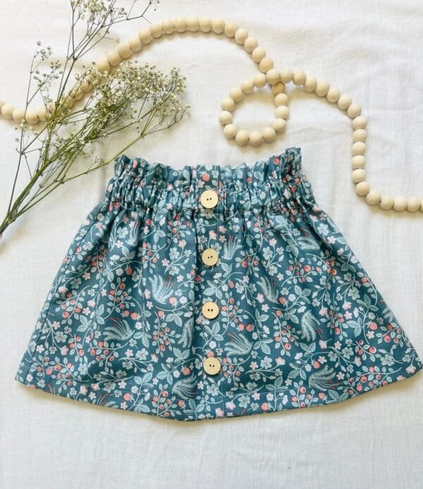 Blue/floral strawberry skirt