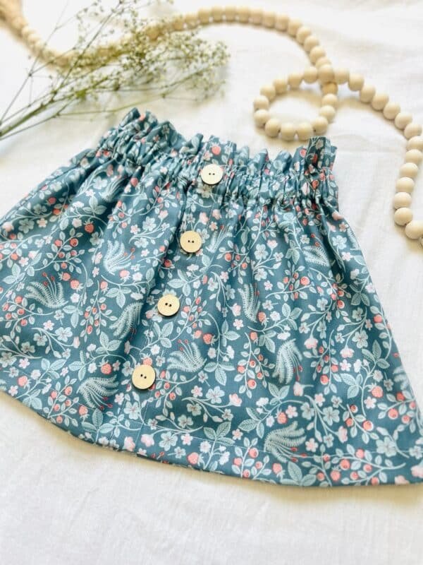 Blue/floral strawberry skirt - Image 2